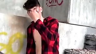 After cleavage up with his gf, he goes outside with respect to take some fresh air & bends on his knee with respect to suck a big locate - bigstr