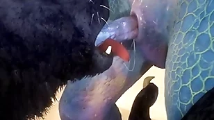 Wolf plus lizard have sex bugger about - wildlife
