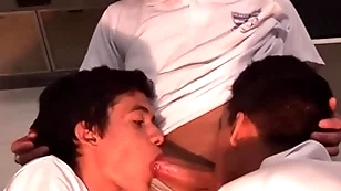 The dear boy gully - cute gay dear boy bounces on a big twink cock