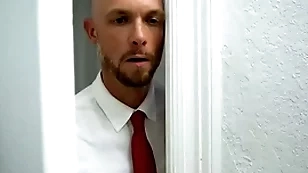 Mormon bishop spying above gay old egg taking shower