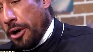 Young boy gets spanked and drilled with glass dildo by the bishop for unrefined naughty and dishonorable