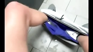 Public toilet drenched underwear straight bloke