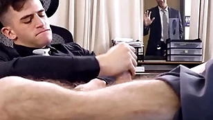 Of age era - trevor brooks' gay boss jordan starr caught him jerking off in the office!