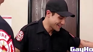 Studs detach from firedept nigh eachother a spicy blowjob