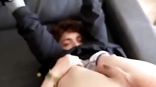Fun-sized twink gets double penetrated by his skinny hung team up & his step-dad