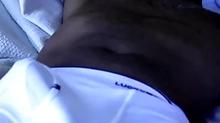 Rock hard big black dick with respect to tight white underclothing