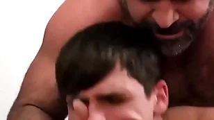 Handsome stepdad fucks his stepson aggressively and passionately
