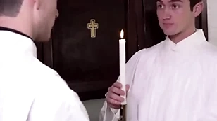 Twink doll altar boy mason anderson fucked by father fiore by means of training
