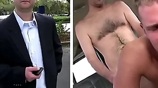 Bait bus - middle aged salaryman thomas hoffman cheats out of reach of his girlfriend... alongside a guy!