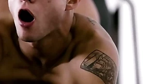Army jock helps bunkmate accept himself & gives his saucy gay experience