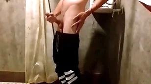 Cha vlad jerks off his beamy cock in put faith into