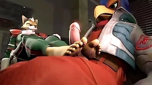 Fox gives falco a footjob - starfox