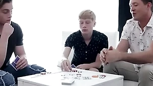 Family heated poker match: whoever loses has to give up their hole to the other two!