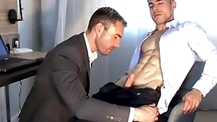 Enticing blonde fitness coach serviced by a huge dick guy.