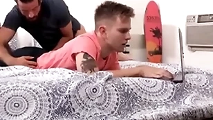 Familydaddy - blonde twink stepson distance fucked by hunk stepdad - lance hart, logan cross