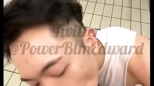 Sucking cock in get under one's shower room  at get under one's gym