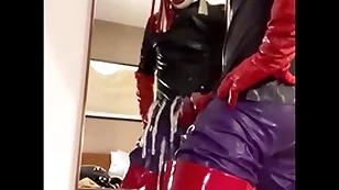 Cumshot in total rubber
