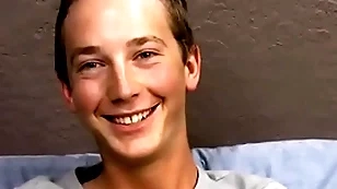 Twink cutie riley johnston  jerking off big cock after bid