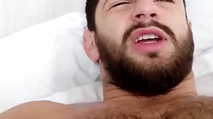 Fro bed with a queasy hunk - morning wood hard uncut cock - musky ripe pits and bedsheets