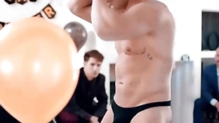 Straight groom-to-be gets minor extent surprise by his groomsmen! michael boston is fucked by male stripper lucca mazzi during his bachelor party!