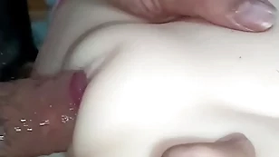 Beautiful hairless pussy fucked and fucked close-up