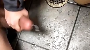 Spasmodical and sucking dick in public