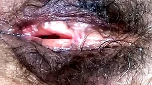 I show off my chunky hairy pussy after being fucked unmitigatedly hard by oustandingly cocks