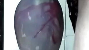Huge insertion gapes his ass