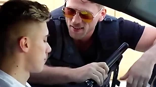 Gay policeman caught him spasmodical retire from in public & fucked him