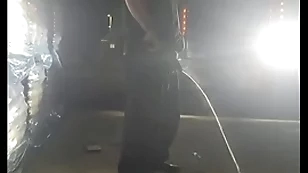 Steamy piss in the headlights
