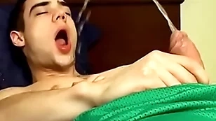 Appealing jock zack randall pees and cums on his smooth congregation