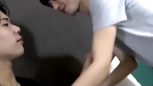 Japanese twink gets botheration licked and pounded