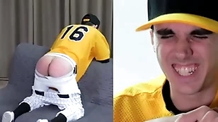 Straight twink spanked encircling a baseball unalterable