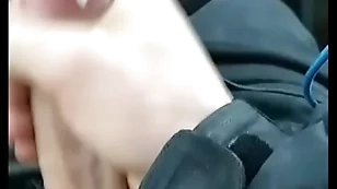 Moaning car cumshot