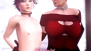Animation shemale milf fucks obedient guy in the anal, hot futanari sex