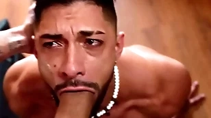 Leandro rough fucks mike bebecito's throat and ass