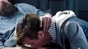 Familydick - hideous little twink sucks his old man's cock in the wheels out like a light