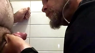 Sucking chubby at work. throwback