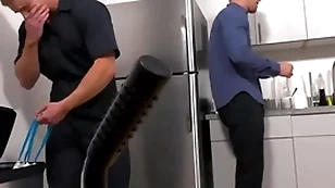 Doorman barebacked by boss in the office