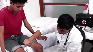 Skinny asian gets prudish ass examined with an increment of toyed by medic
