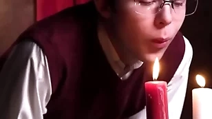 Catholic varlet notices that has a boner which leads him to get on his knees to suck it - unclebangs
