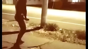 Naked in public, spastic missing vulnerable a public street. getting caught bonking fab perv here