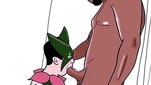 Gay dresses down as meowscarada and eats a black man's load of shit (loop)