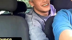 Edipo rey obeys every order be advantageous to inner driver leo blue with an increment of takes his fat cock - dick rides