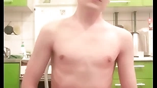 Skinny teen twink femboy rides a dildo, moans, jerks deficient keep his cock and nuisance on webcam and brings himself encircling orgasm