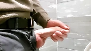 Gung-ho at along to mall. masturbating in along to nurture restroom.