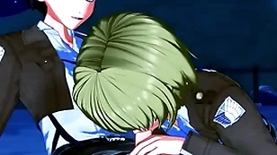 Armin arlert and eren yeager take turns sucking cock before doing anal - on titan hentai