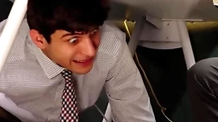 Moonless boss fucks naughty place clerks in along to place