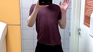 Hot boy jerkin wanting in toilet at gym (risky)/ on touching caught ! /hunks /cute
