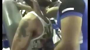 Beautiful gay kiss at gym between two indians